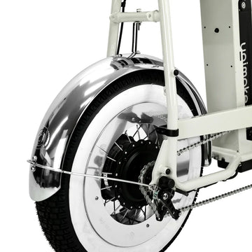 minibike／miniswing 泥除組單品照，銀色前後泥除與支架