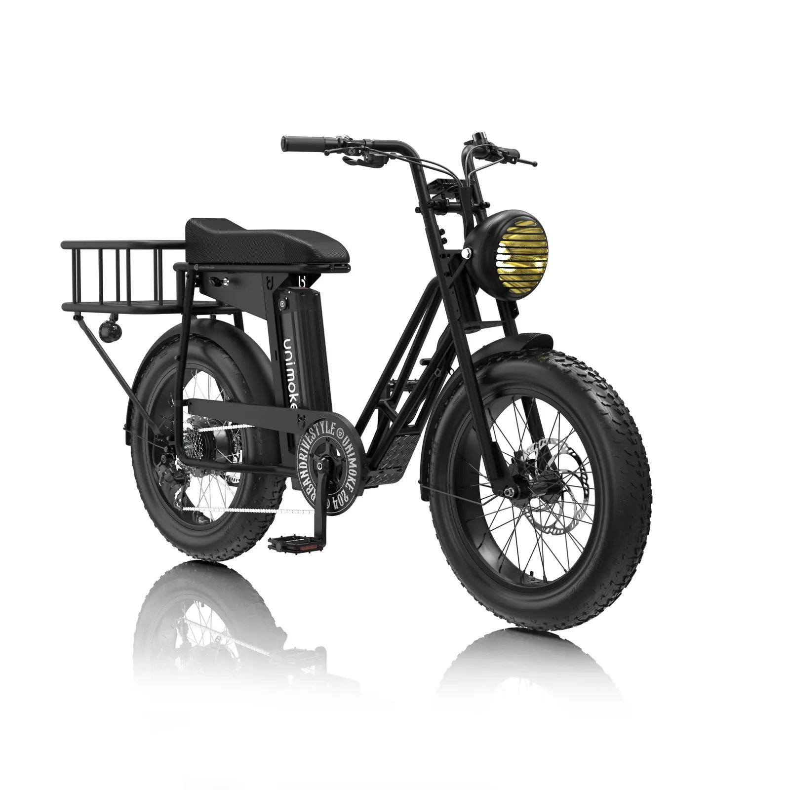 Unimoke MK 外送載物組，為高效載物與日常外送需求打造的升級配件套組。內含泥除組、鍊蓋組、尾燈、UD 後貨籃、後座置物盒、Unimoke 大盤護盤、復古頭燈、UD 燈罩