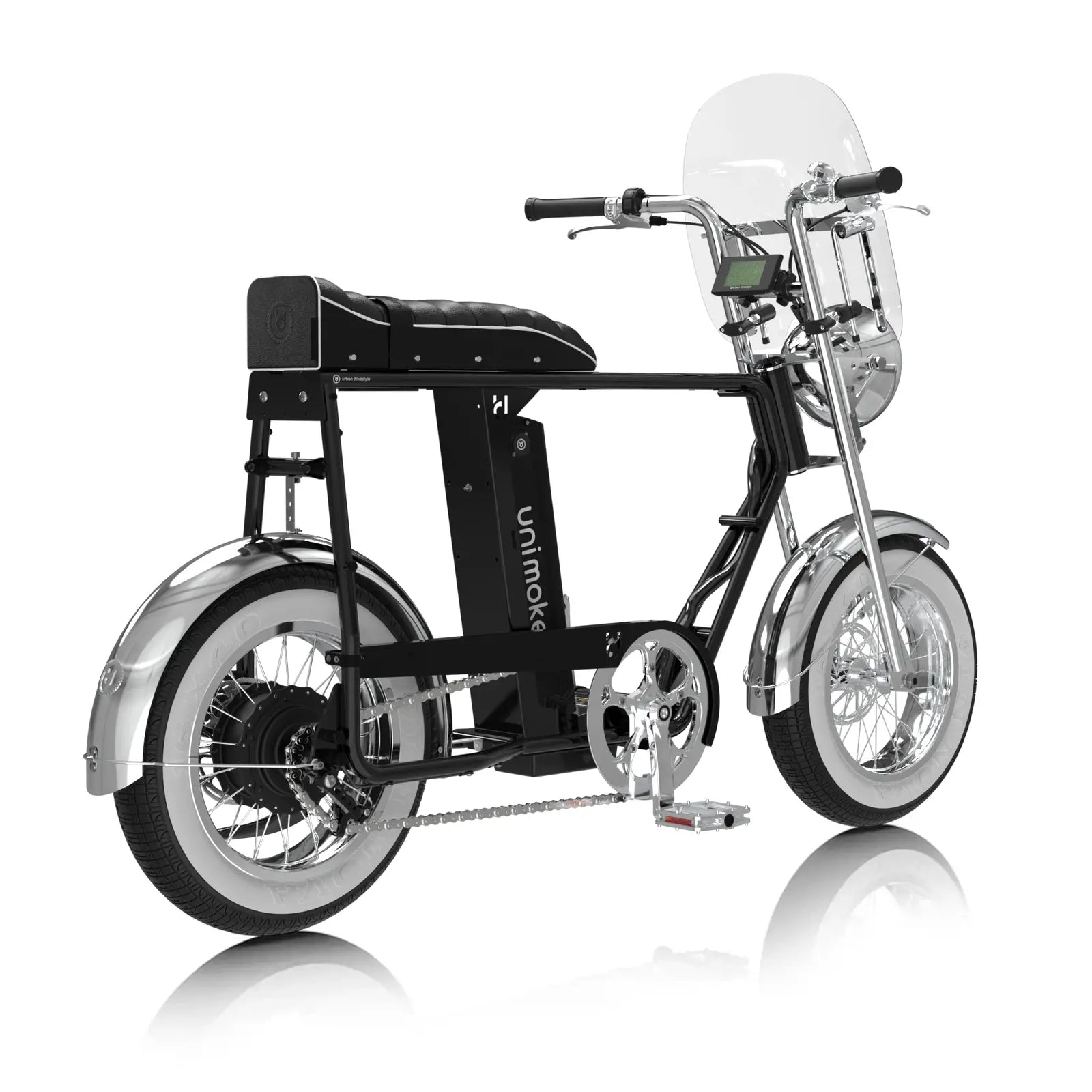 Unimoke minibike / miniswing 追風旗艦組另一角度實拍，兼具安全性、舒適性與城市騎行風格。
