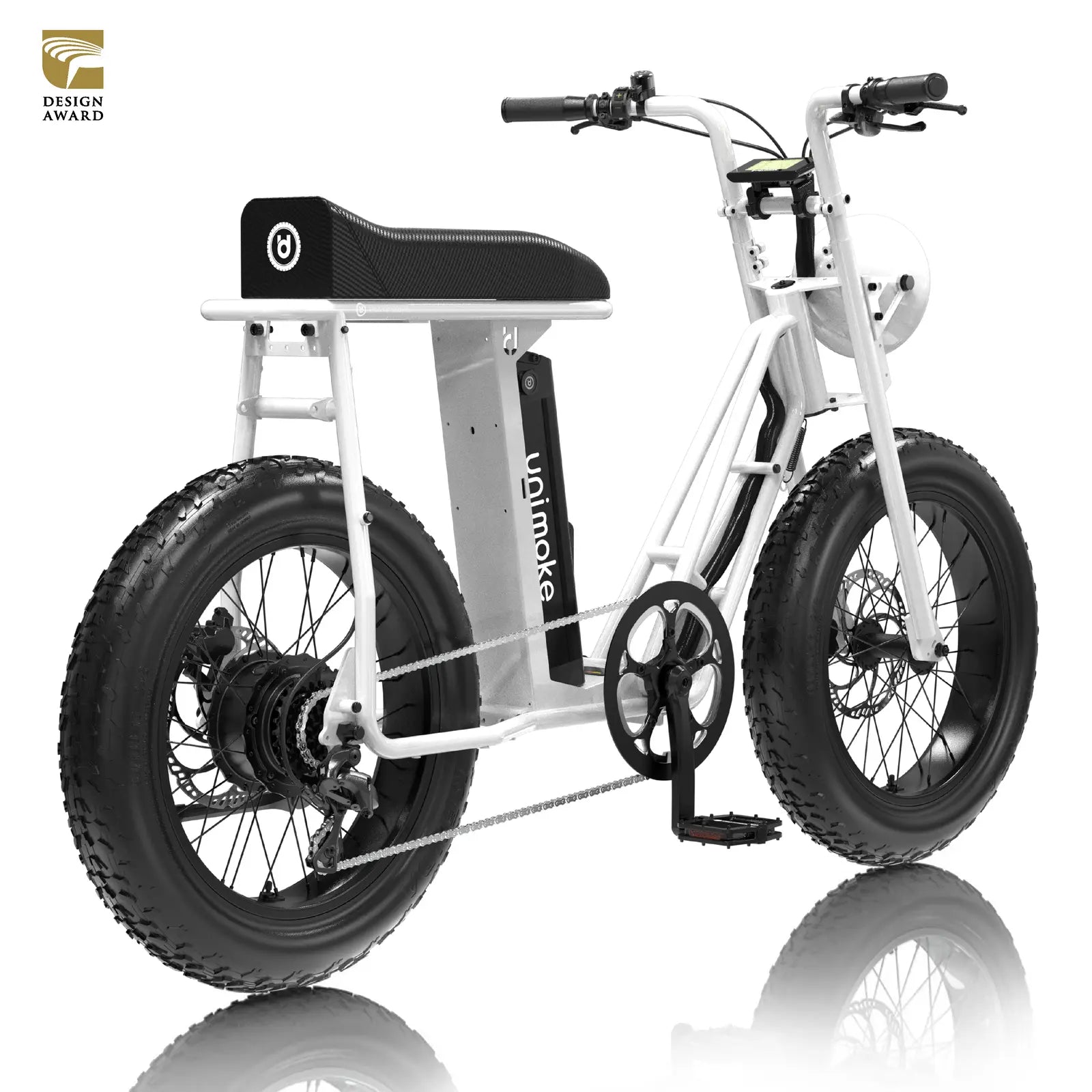 Unimoke SW 經典珍珠白採用低跨點設計，上下車更輕鬆，適合單人騎乘
