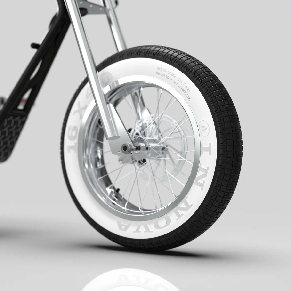minibike的標配復古白邊胎，保留經典復古風格，提升視覺表現及抓地力