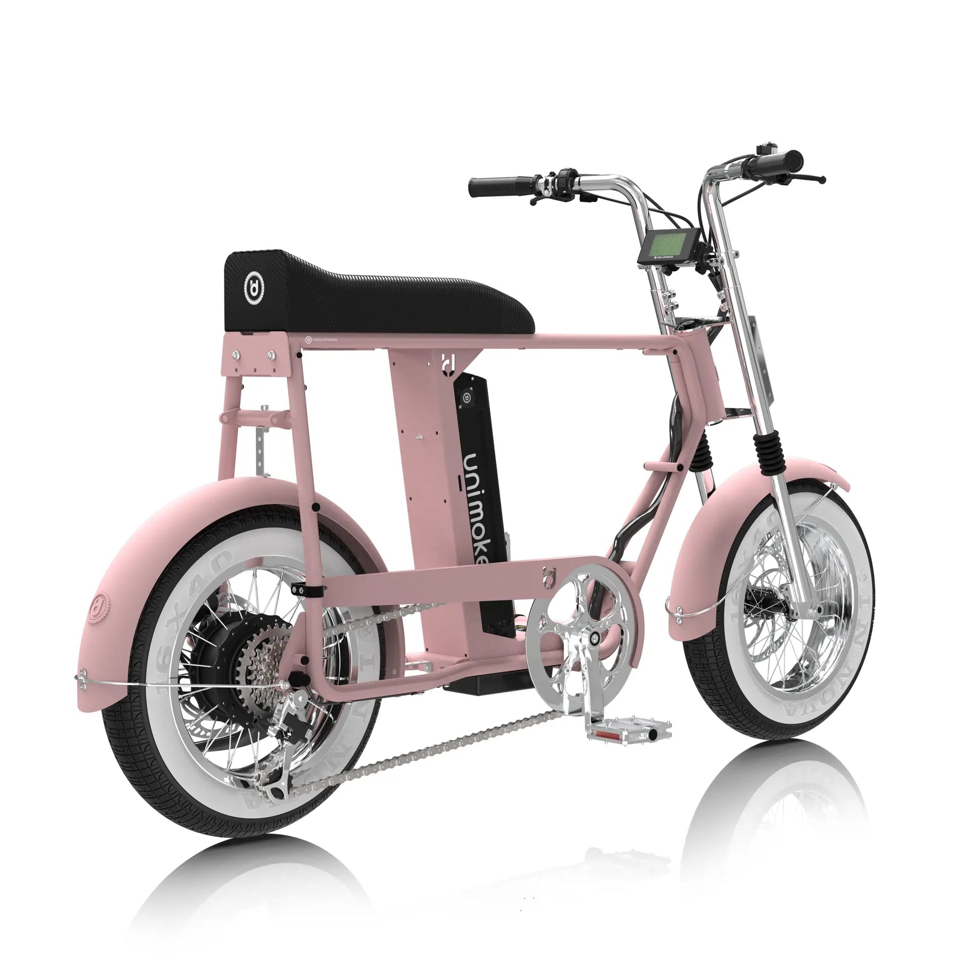 Unimoke Minibike 消光復古粉塗裝搭配避震前叉與瑪古拉煞車
