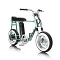 一台 Unimoke minibike 清漆金龜綠，市場首見清漆塗裝電輔車，以透明塗層展現鉻鉬鋼車架的金屬紋理與精湛焊接工藝