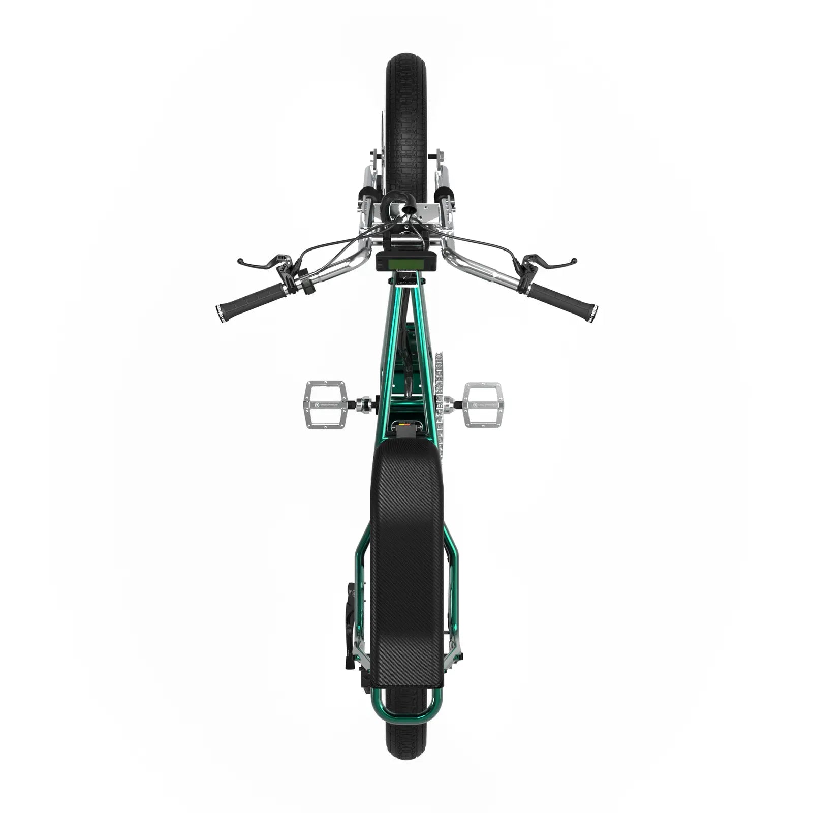 Unimoke minibike 清漆金龜綠，特殊電鍍色搭配復古銀色配件，亮麗外型搭配電輔助力可輕鬆騎行