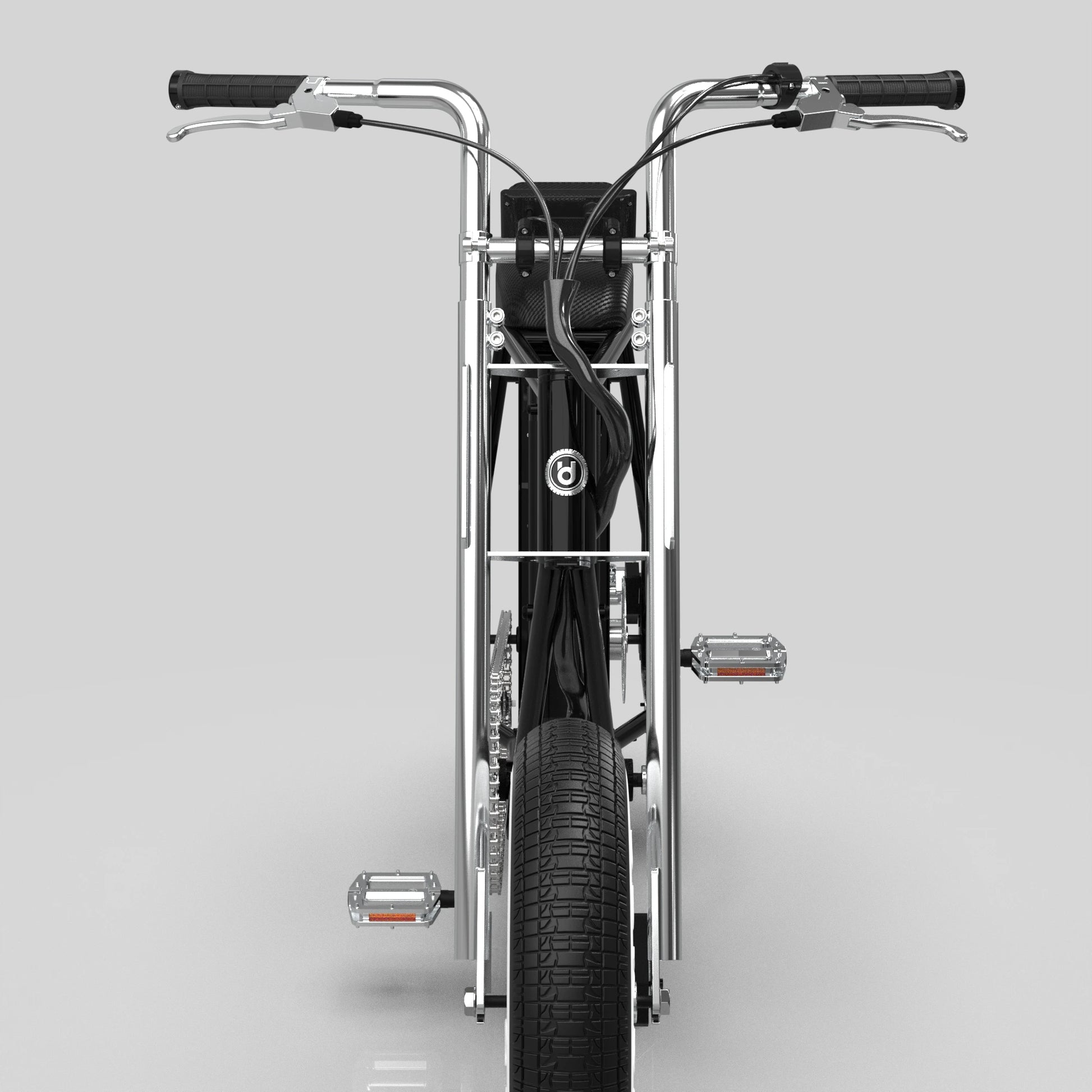 Unimoke minibike 珍珠採用分離式前叉，較低車身對於女性騎乘者更為友善